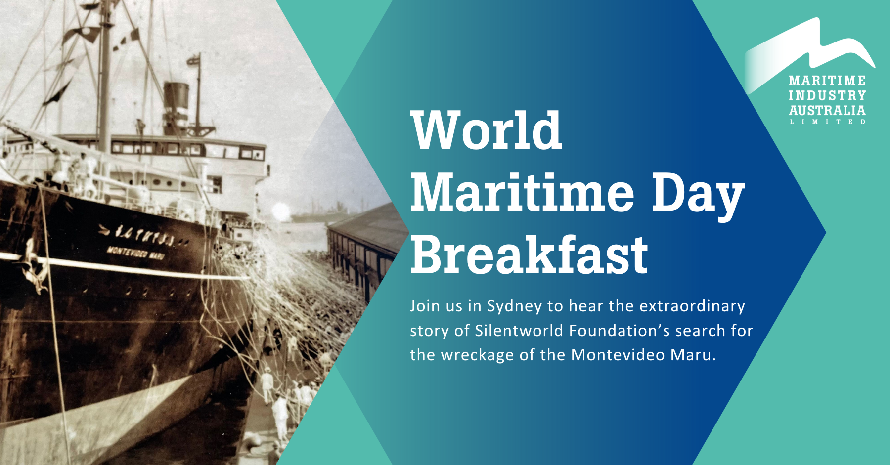 A ship, the Montevideo Maru, leaves its docks
